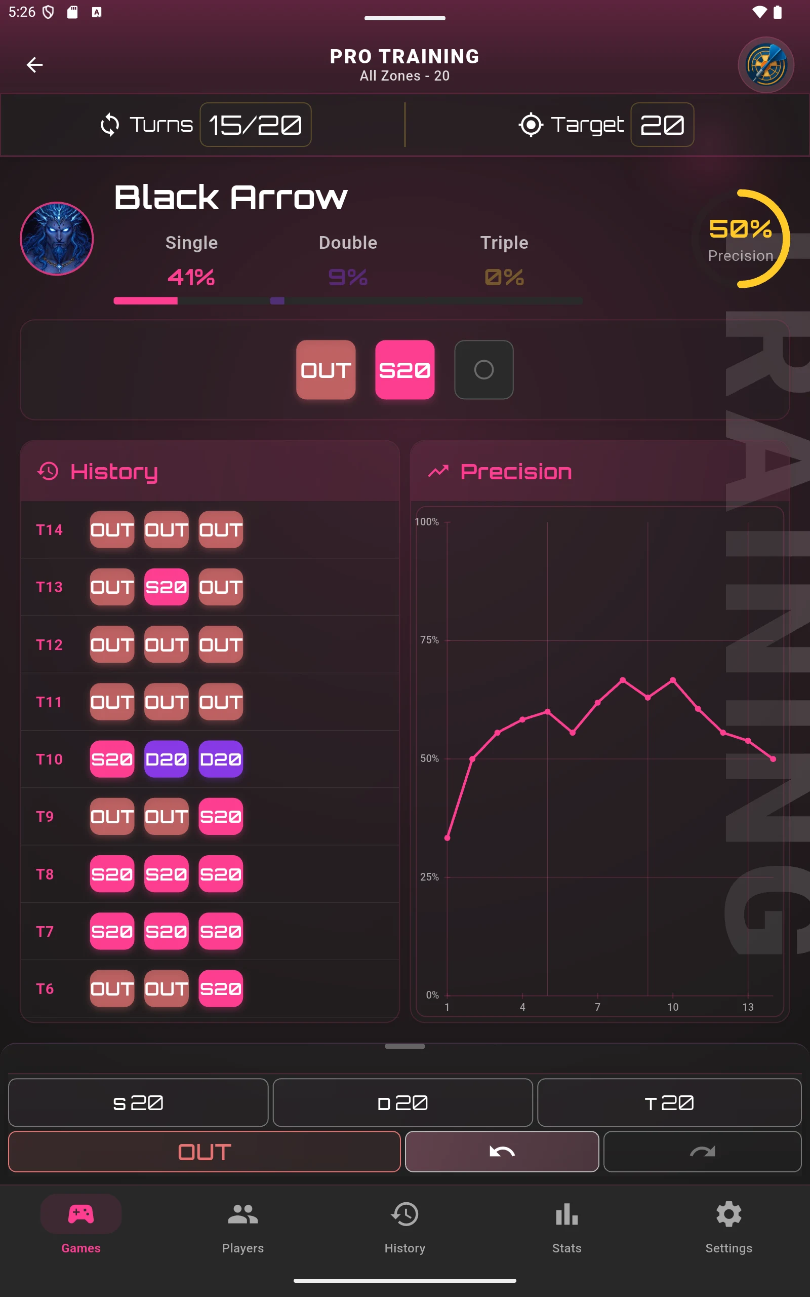 Easy Darts Scorer - Scoreboard screenshot