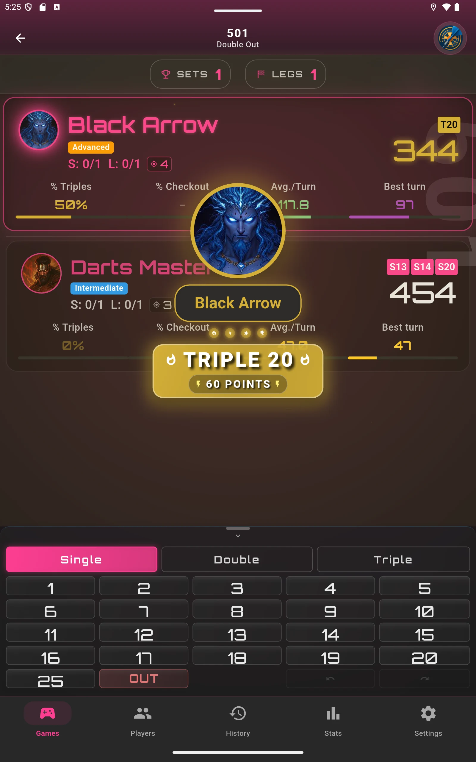 Easy Darts Scorer - Scoreboard screenshot