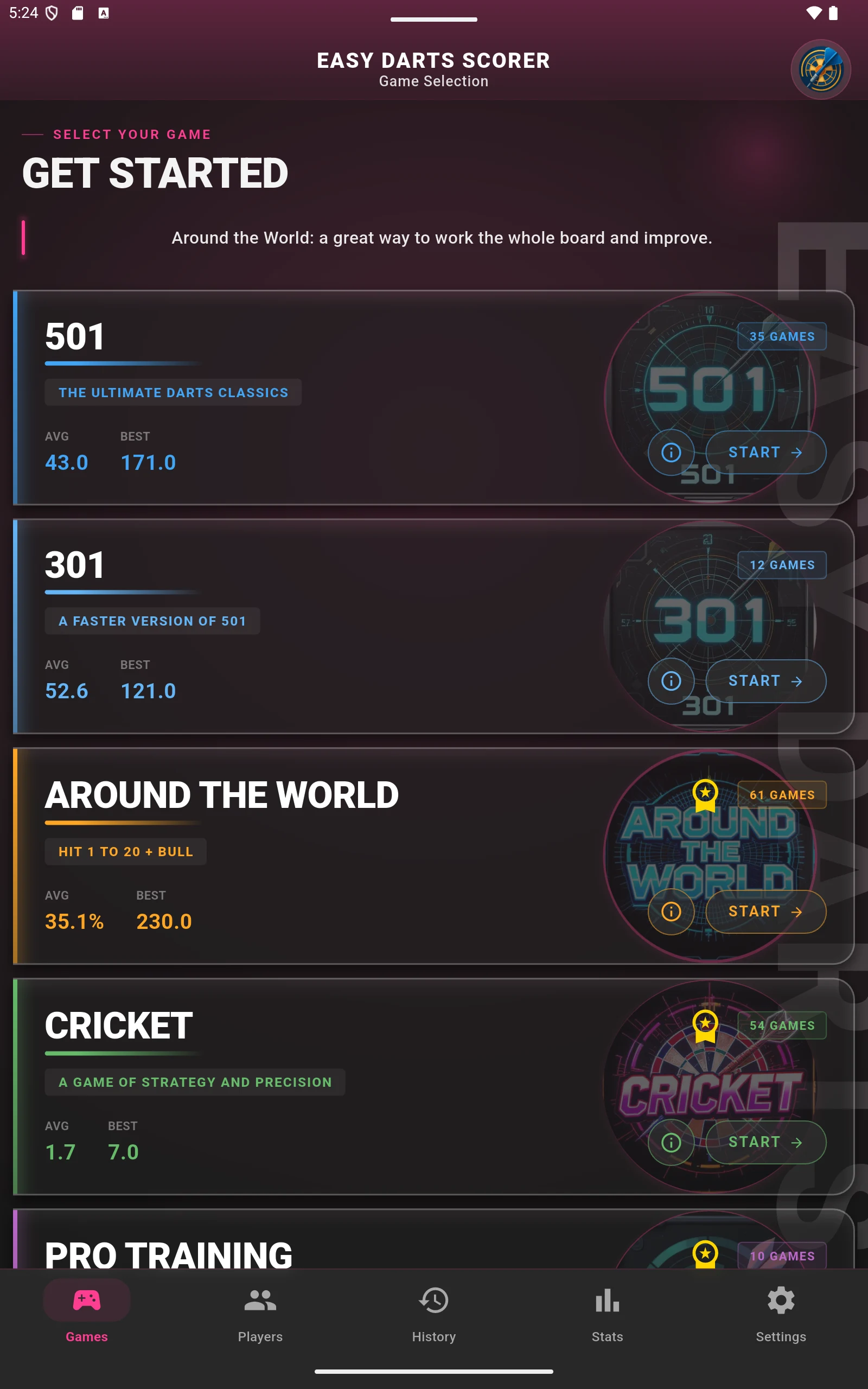 Easy Darts Scorer - Scoreboard screenshot